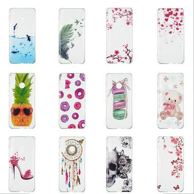 Colored Painting Bear Penguin Feather Skull High Transparent Soft TPU Back Cover Case for Huawei P30 Lite 