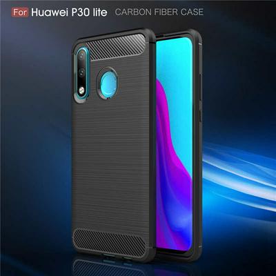 Brushed Texture Non-Slip Anti-Scratch Shockproof Soft TPU Back Cover Case for Huawei P30 Lite