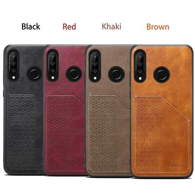 Card Holder Phone Case for Huawei P30 Lite, Leather-coated Hard Phone Cover