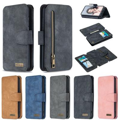 Frosted Zipper Wallet BF07 Type Detachable Scratch Resistant PU Leather Phone Case for HUAWEI P30 Lite