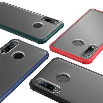 2 in 1 Detachable Frosted Transparent Anti-Fingerprint Hard PC Back + Soft TPU Frame Back Cover Case for Huawei P30 Lite