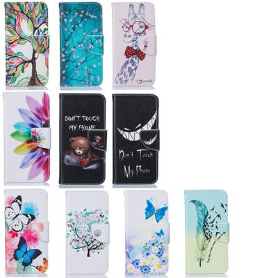 Colored Painting Side Flip Shockproof Anti-Scratch PU Leather + Soft TPU Stand with Magnetic Buckle and Card Slots Wallet Case for Huawei P Smart (2019) / Honor 10 Lite