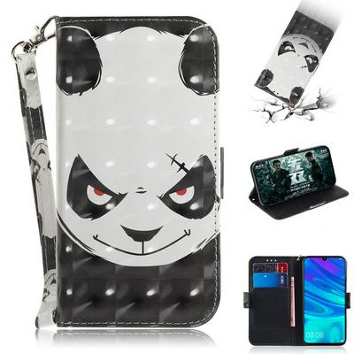 3D Color Painted Tiger Lion Peacock Orchid Mandala PU Leather + Soft TPU Card Slots with Strap and Stand Wallet Protective Cover Case for Huawei P Smart (2019) / Honor 10 Lite