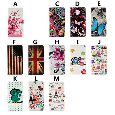 Blossom Frog Flag Tower Colored Painting with Wallet Magnetic Flip Stand Card Slots TPU + PU Leather Protector Case for Huawei P Smart (2019) 