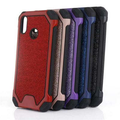 Glitter Powder Anti-Scratch Shockproof 2 in 1 Detachable Hard PC Frame + Soft Silicone Hybrid Back Cover Protective Case for Huawei P20 Lite / Nova 3e