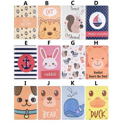 Dolphin Rabbit Anchor Colored Painting Card Holder Magnetic Flip TPU + PU Leather Protector Case for iPad Pro 11（2018）