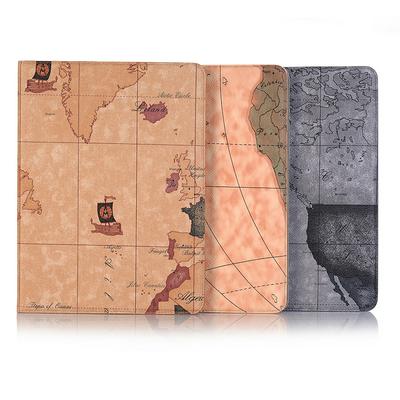 Map Pattern with Card Slot Picture Frame Wallet Style Side Flip Stand PC+ PU Leather Case for iPad Pro 11（2018）