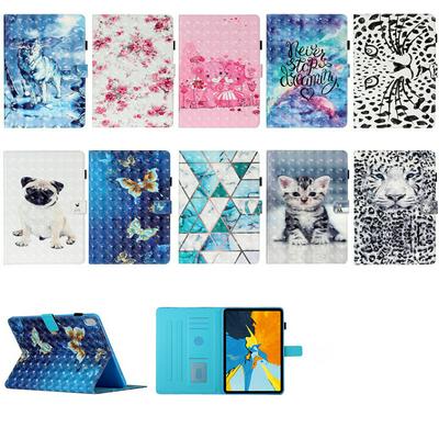 Painted Card Holder Anti-scratch Shockproof PU Leather Tablet Protective Cover with Stand for iPad Pro 11(2018)