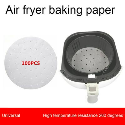 100pcs/pack Air Fryer Liners Non-stick Perforated Paper Steamer Mat for Baking Cooking