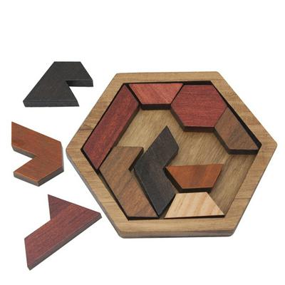 Funny Wooden Geometric Abnormality Shaped Puzzle Tangram Jigsaw Board Kids Children Educational Toys 
