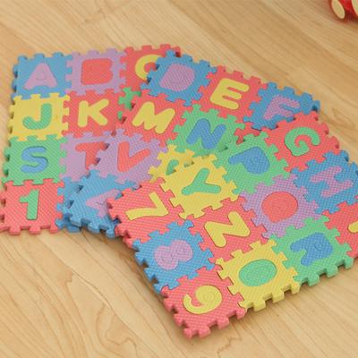 36 Pieces 6*6*0.8cm Anti-Drop Environmentally English Alphabet Arabia Numeral EVA Foam Puzzle Mats Baby Toys for Kids 