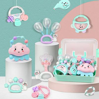 Baby Rattles and Teether Set Sterilized Early Educational Toys for Toddler Aged within 12 Months