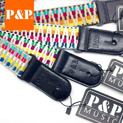 Colorful Ethnic Style Pure Cotton Small Guitar Folk Electric Ukulele Braided Strap