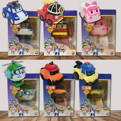 New Korean Q Version Children's Toy Deformed Scooter Upgraded Version Second Generation Deformed Police Car