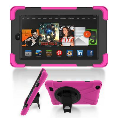 Pirate ShockProof Detachable 3 in 1 TPU + Hard PC Back Cover Case with Rotatable Stand for Amazon Fire 7 (2017) 