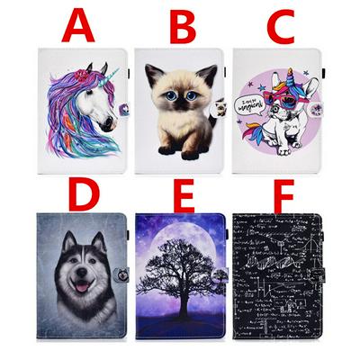 Colored Painting Shockproof Scratch Resistant Clamshell PU Leather +TPU Tablet Protective Cover with Pencil Holder for Amazon Fire HD 8 (2020)