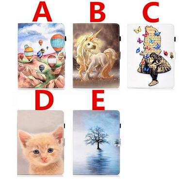 Colored Painting Shockproof Scratch Resistant Clamshell PU Leather +TPU Tablet Protective Cover for Amazon Fire HD 8 (2020)