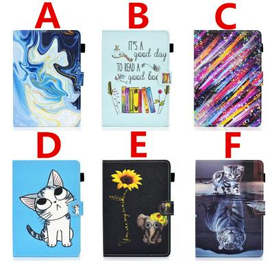 Colored Painting Shockproof Scratch Resistant Clamshell PU Leather +TPU Tablet Protective Cover for Amazon Fire HD 8 (2020)