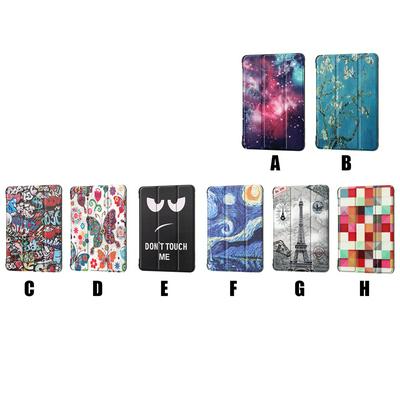 Colored Painting Tri-Fold Folding Shockproof Side Flip PU Leather + Hard PC with Stand Protective Case for Amazon Fire HD 8 (2020)