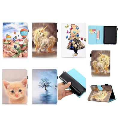 Pegasus Cat Balloon Tree Colored Painting Card Holder Magnetic Flip TPU + PU Leather Protector Case for Amazon New Kindle Paperwhite 2018