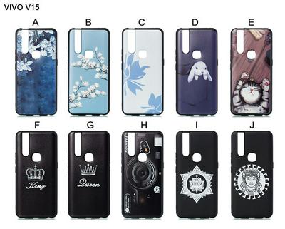 Cat Plum Snow Colored Pattern Anti-Scratch Soft TPU Back Cover Protective Case for Vivo V15