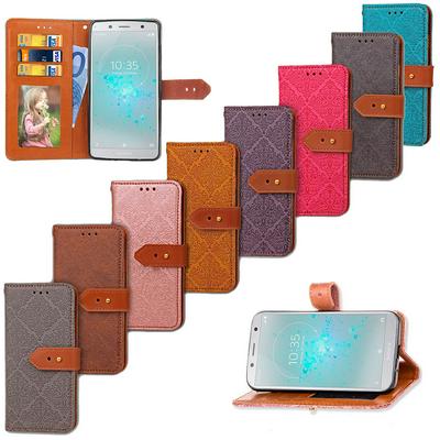 European Mural Pattern Side Flip PU Leather + Soft TPU Card Slots with Hand Rope Stand and Genuine Leather Buckle Wallet Protective Case for Sony Xperia XZ2 Compact