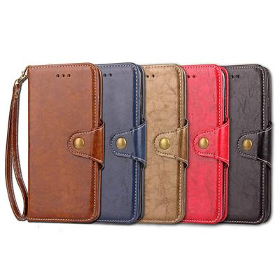 Standard Version Retro Business Series Shockproof PU Leather + Soft TPU Card Slot with Wrist Strap and Stand Protective Case for Sony Xperia XZ2 