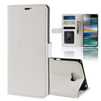 R64 Texture Single Fold Edge Side Flip Anti-Scratch PU Leather + Soft TPU Card Slots with Picture Frame Magnetic Buckle and Stand Wallet Protective Case for Sony Xperia 10 / XA3