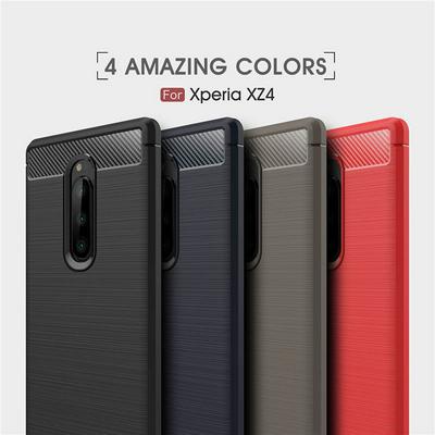 Brushed Shockproof Non-Slip Anti-Fingerprint Soft TPU Back Cover Protective Case for Sony Xperia XZ4 