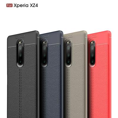 Litchi Pattern Shockproof Anti-Scratch Soft TPU Back Cover Protective Case for Sony Xperia XZ4 
