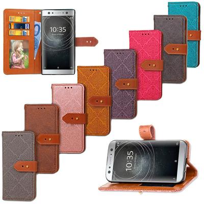 European Mural Pattern Side Flip PU Leather + Soft TPU Card Slots with Hand Rope Stand and Genuine Leather Buckle Wallet Protective Case for Sony Xperia XA2 Ultra