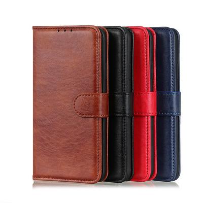 Crazy Horse Pattern Scratch Resistant Shockproof PU Leather Wallet Phone Case with Card Slots for Sony Xperia 5 II