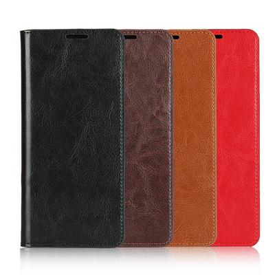 Crazy Horse Pattern Shock-Absorption Side Flip Genuine Leather + Soft TPU with Card Slots and Stand Wallet Case for Sony Xperia 10 II