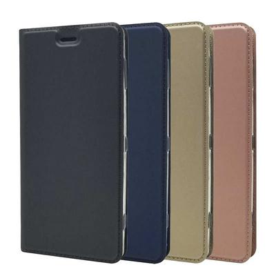 Voltage Magnetic Attraction Solid Color Side Flip Shockproof PU Leather + Transparent TPU with Card Slot and Stand Protective Case for Sony Xperia XZ2 