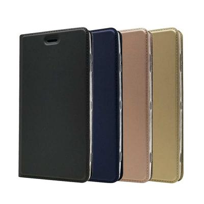 Voltage Magnetic Attraction Solid Color Side Flip Shockproof PU Leather + Transparent TPU with Card Slot and Stand Protective Case for Sony Xperia XZ2 Premium
