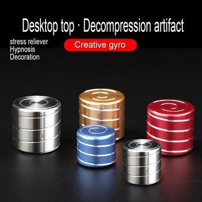 Decompression Artifact Stainless Steel Brass Cylindrical Desktop Fingertip Gyro