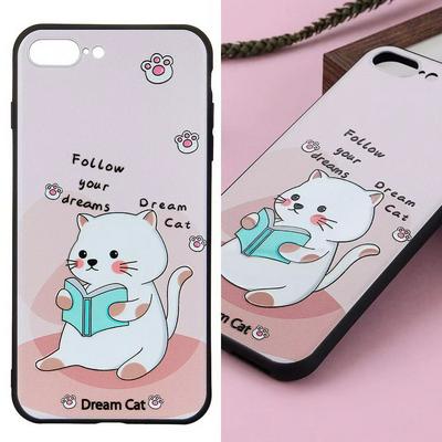 Cute Cartoon Pattern Phone Case for iPhone 7 Plus/8 Plus, Following Its Dream Cat Phone Cover