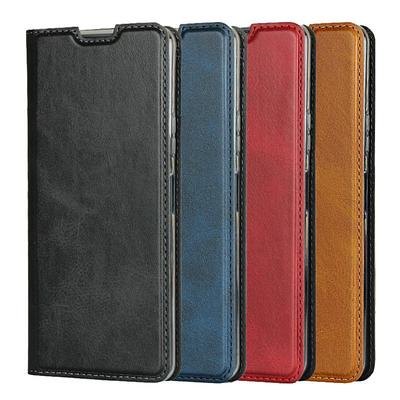 Calf Pattern Shock-Absorption Side Flip PU Leather + Soft TPU Wrist Strap with Card Slot and Stand Wallet Case for Sony Xperia 10 II