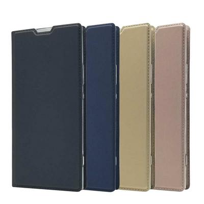 Voltage Magnetic Attraction Solid Color Side Flip Shockproof PU Leather + Transparent TPU with Card Slot and Stand Protective Case for Sony Xperia XA2 Plus