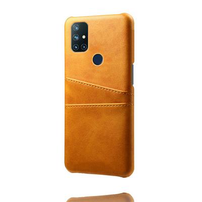 Extra Thinness Premium Cowhide Leather Vintage Shockproof All-Inclusive Hard PC + TPU with Card Slot Cover Case for OnePlus Nord N10 5G