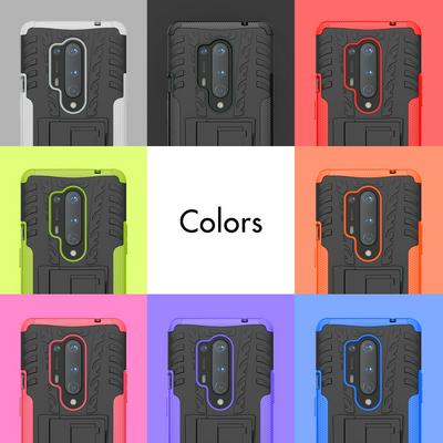 Dazzling Pattern Scratch Resistant Shockproof Hard PC +TPU Back Cover Case with Foldable Stand for OnePlus 8 Pro
