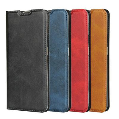 Calf Pattern Shock-Absorption Side Flip PU Leather + Soft TPU Wrist Strap with Card Slot and Stand Wallet Case for OnePlus 7T Pro
