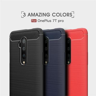 Soft Phone Case for OnePlus 7T Pro, Carbon Fiber TPU Phone Cover Scratch & Drop Resistant Protective Case