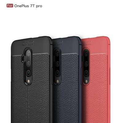 Soft Phone Case for OnePlus 7T Pro, Leather Coated TPU Phone Cover