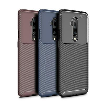 Soft Phone Case for OnePlus 7T Pro, Carbon Fiber TPU Phone Cover Scratch & Drop Resistant Protective Case