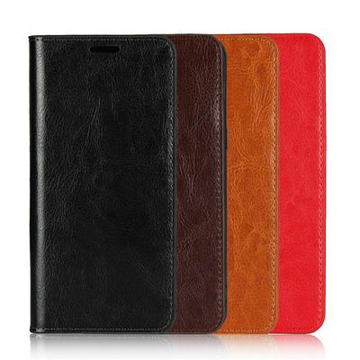 Crazy Horse Pattern Shock-Absorption Side Flip Genuine Leather + Soft TPU with Card Slots and Stand Wallet Case for OnePlus 7T Pro