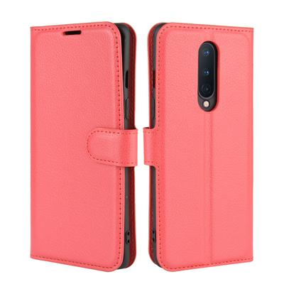 Litchi Pattern Side Flip Shockproof PU Leather + Soft TPU Magnetic Buckle with Stand and Card Slots Wallet Case for OnePlus 8