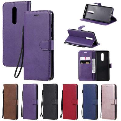 Solid Color Wrist Strap Style Shockproof Side Flip PU Leather + Soft TPU Card Slots with Magnetic Buckle and Stand Wallet Case for OnePlus 8 