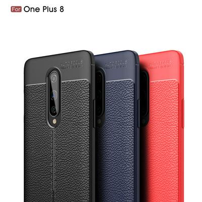 Litchi Pattern Brushed Shockproof Soft TPU Back Cover Case for OnePlus 8 