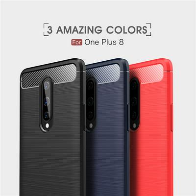 Carbon Fiber Pattern Brushed Shockproof Soft TPU Back Cover Case for OnePlus 8 